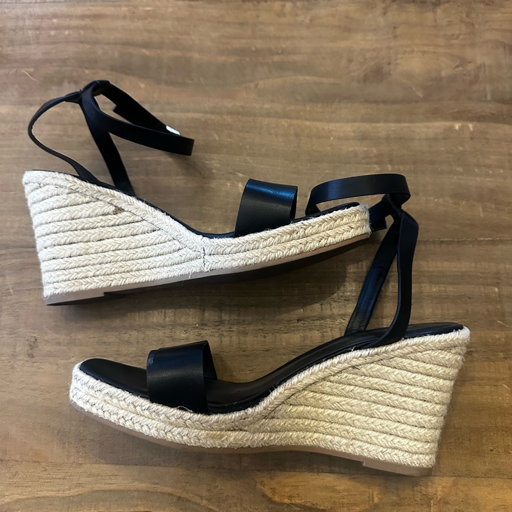A New Day Tina Black Wedge Sandal
